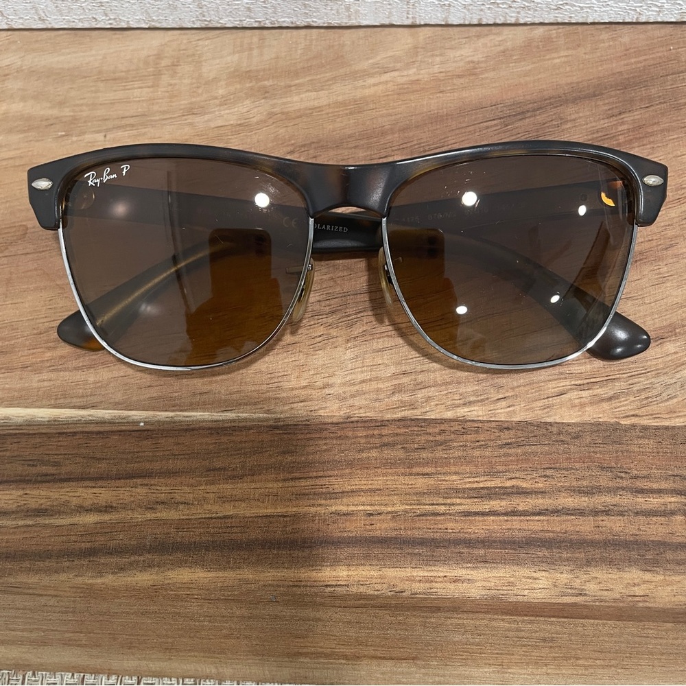 RAY BAN Clubmaster RB4175 Matte Havana Oversized Square Oval Sunglass 57-16-145 - Picture 4 of 16